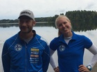 Robert Ven ja Eeva Karppinen edustavat Suomea soudun MM-kilpailuissa. Kuvassa kaksikko viimeistelyleirillä Hämeenlinnassa, kuva: Heidi Hautamäki