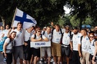 Suomen joukkue avajaisissa. Kuva: George Atanassov